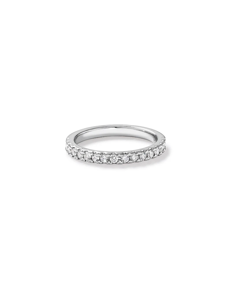 Carat TW Round Brilliant Claw-Set Wedding Band in 18kt White Gold