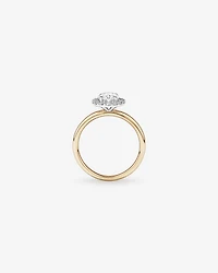 1.46 Carat TW Oval Cut Laboratory-Grown Diamond Halo Engagement Ring 14kt Yellow and White Gold