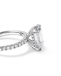 3.50 Carat TW Emerald Cut Laboratory-Grown Diamond Engagement Ring in 18kt White Gold