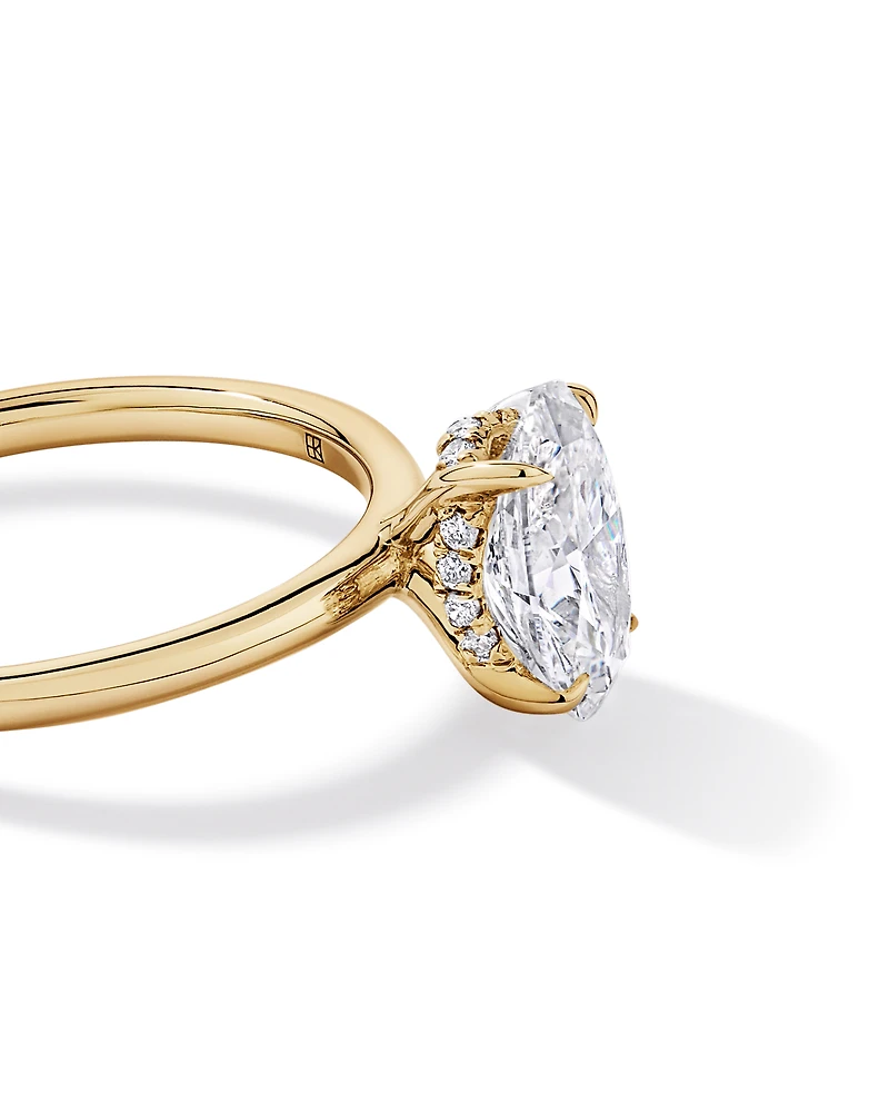 1.57TW Oval Laboratory-Grown Diamond Solitaire Ring 14kt Yellow Gold