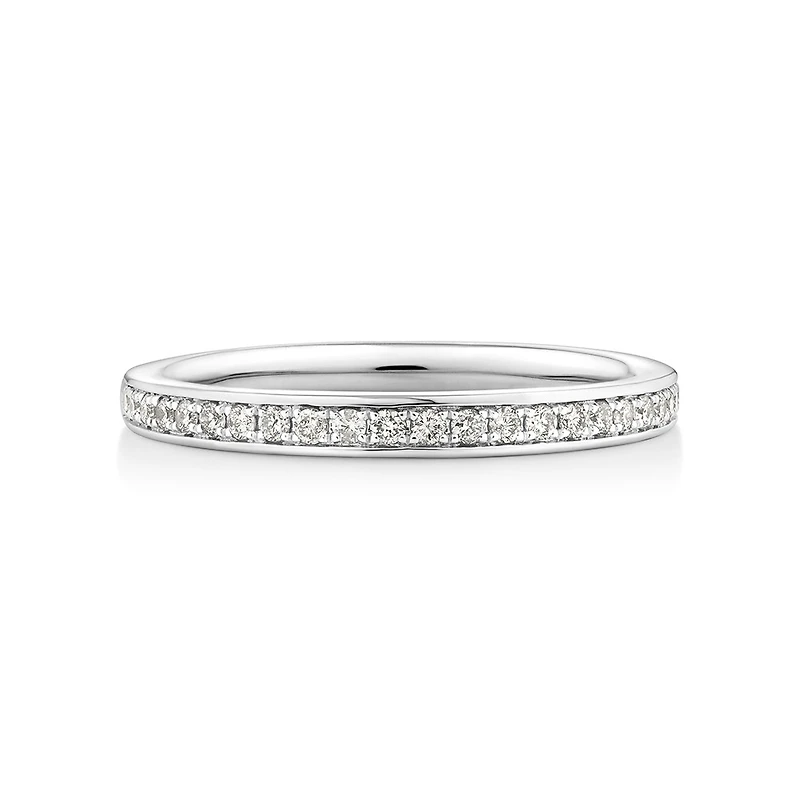 Wedding Band with 1/5 Carat TW of Diamonds in 14kt White Gold