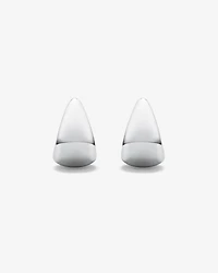 Polished Small Half Hoop Dome Stud Earrings in Sterling Silver