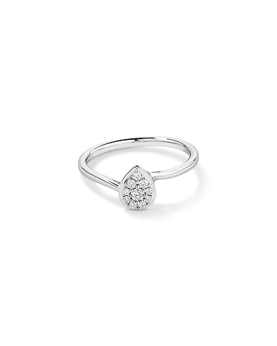 0.15 TW Diamond Pear-Shaped Promise Ring Sterling Silver