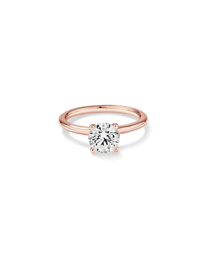 Carat TW Round Brilliant Laboratory-Grown Diamond Solitaire Engagement Ring in 14kt Rose Gold