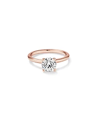 Carat TW Round Brilliant Laboratory-Grown Diamond Solitaire Engagement Ring in 14kt Rose Gold