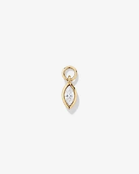White Sapphire Single Earring Charm in 10kt Yellow Gold