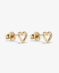 Open Heart Stud Earrings in 10kt Yellow Gold