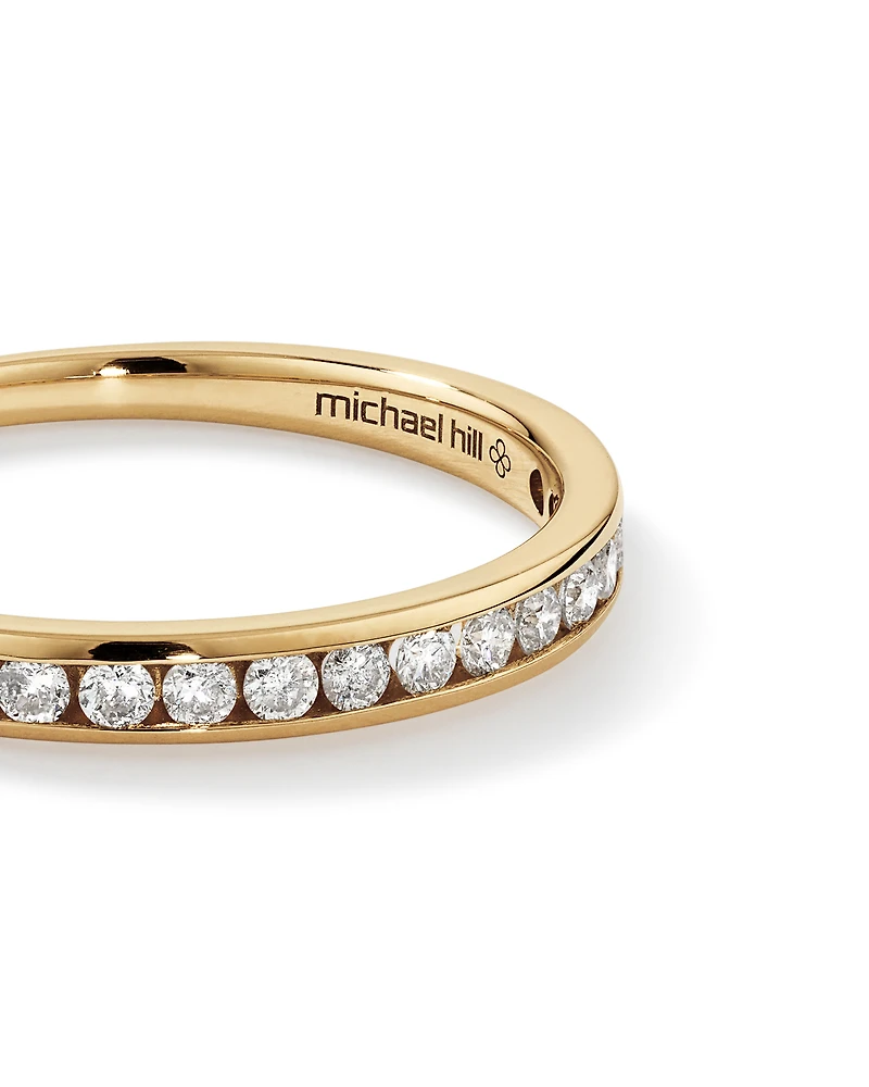 Bague de Mariage à Sertissage Canal de Diamant de 0,25 Carat TW en Or Jaune 14kt