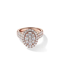 2.00TW Round Brilliant Laboratory-Grown Diamond Cluster Ring 10kt Rose Gold