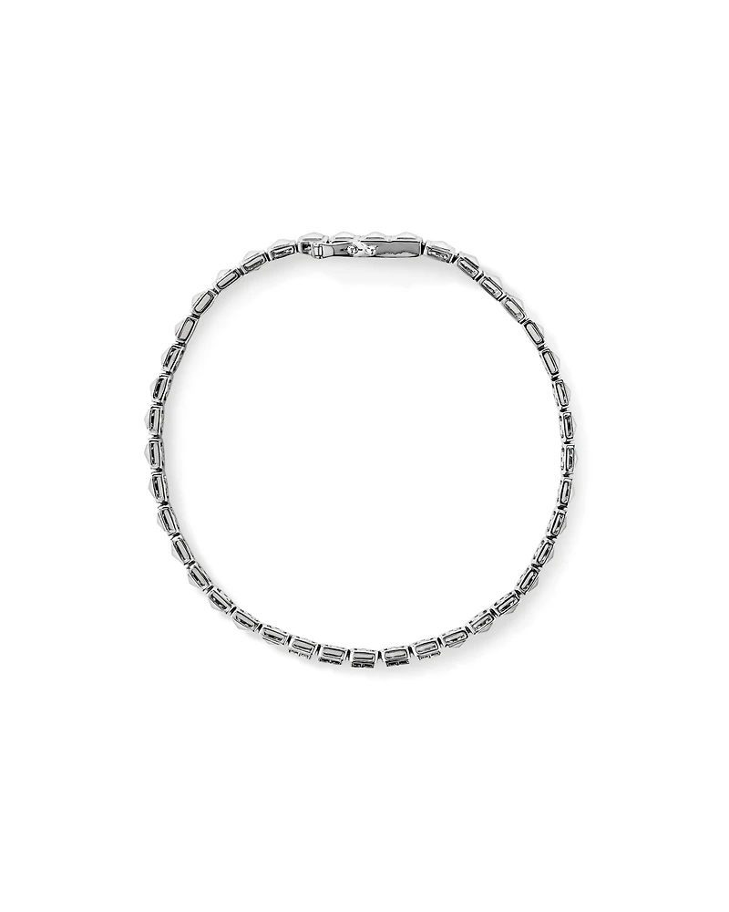 Bracelet tennis pour homme avec 0,50 carat de diamants noirs et blancs en argent sterling