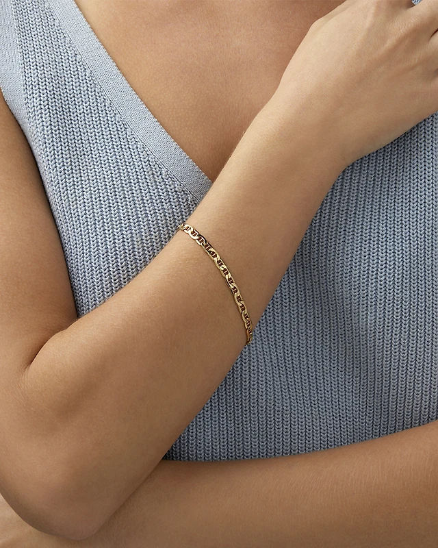 Michael Hill 19cm Width Hollow Anchor Bracelet in