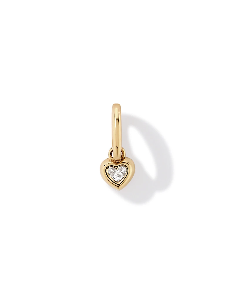 0.07 Carat TW Laboratory-Grown Diamond Heart Pendant  in 10kt Yellow Gold