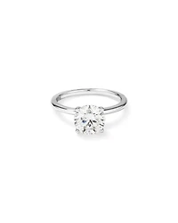 Bague de fiançailles ronde TW Brilliant Diamant Solitaire Cultivée en Laboratoire 2 carats or blanc 14