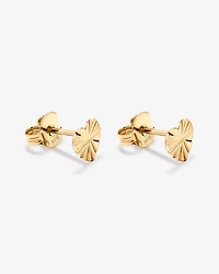 Boucles d’oreilles bouton cœur texturées en vermeil 18 ct