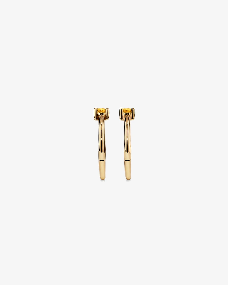 10mm Citrine Accent Sleepers in 10kt Yellow Gold