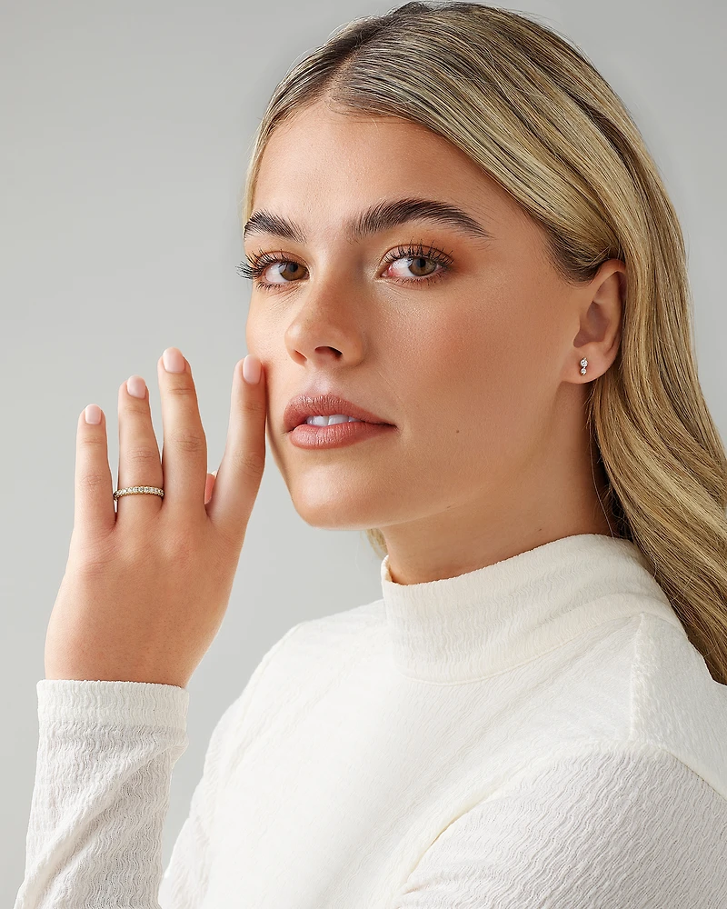 Bague à Sertissage Griffe de Diamant de 0,50 Carat TW en Or Jaune 18kt