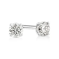 0.15 Carat TW Diamond Round Brilliant Mini Solitaire Stud Earrings 10kt Yellow Gold