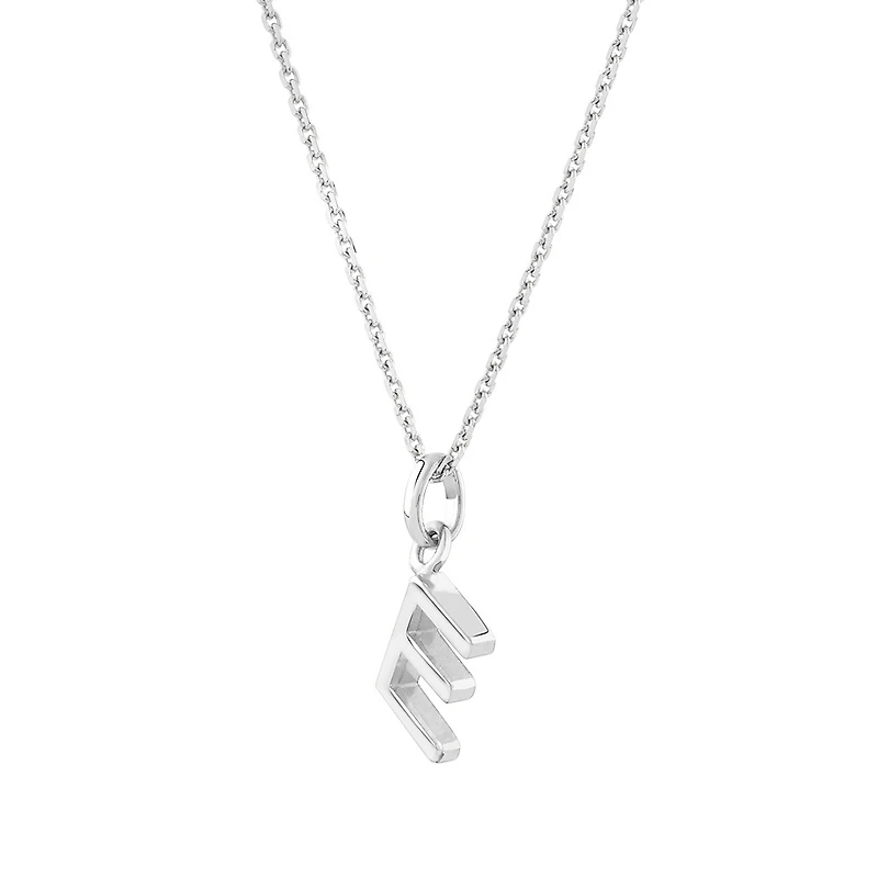 "E" Initial Pendant in Sterling Silver