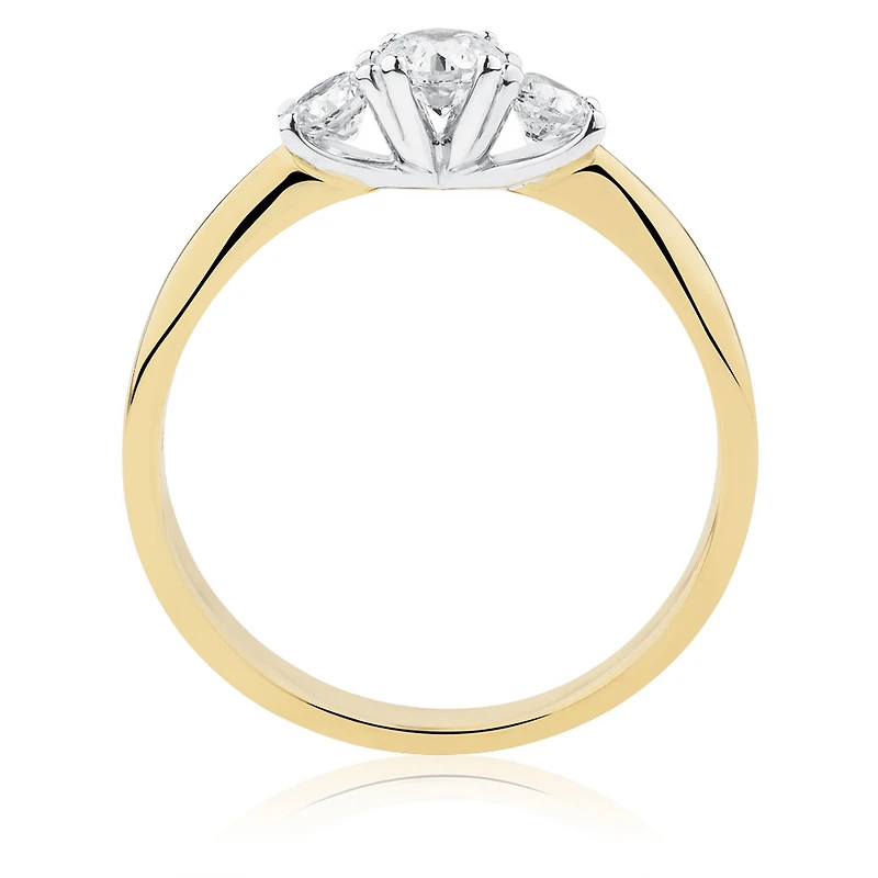 Engagement Ring with 1/2 Carat TW of Diamonds in 10kt Yellow/White Gold