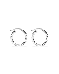 15mm Round Hoop Earrings in Sterling Silver