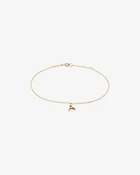 19cm (7.5") A Initial Bracelet in 10kt Yellow Gold
