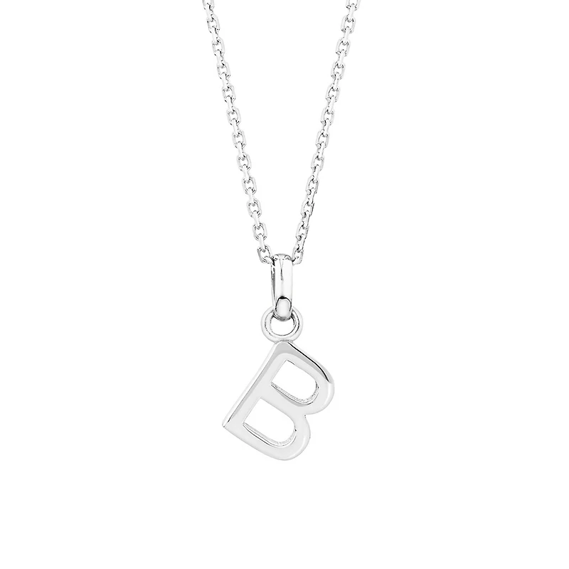 "B" Initial Pendant in Sterling Silver