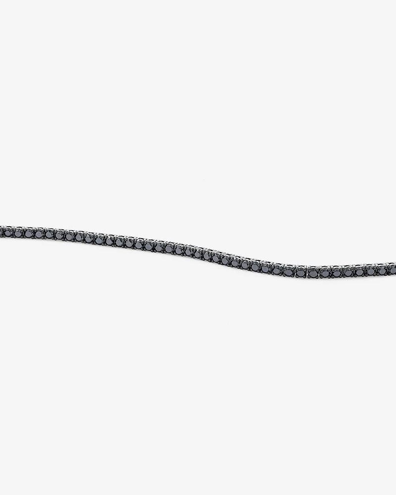 Bracelet Tennis Pour Homme Avec Diamants Noirs Totalisant 4,45 Carats En Argent Sterling