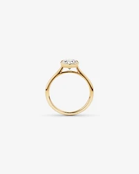 Bague de fiançailles 1,25 carat TW sertie ronde brillante en diamant solitaire cultivé laboratoire or jaune 14 carats
