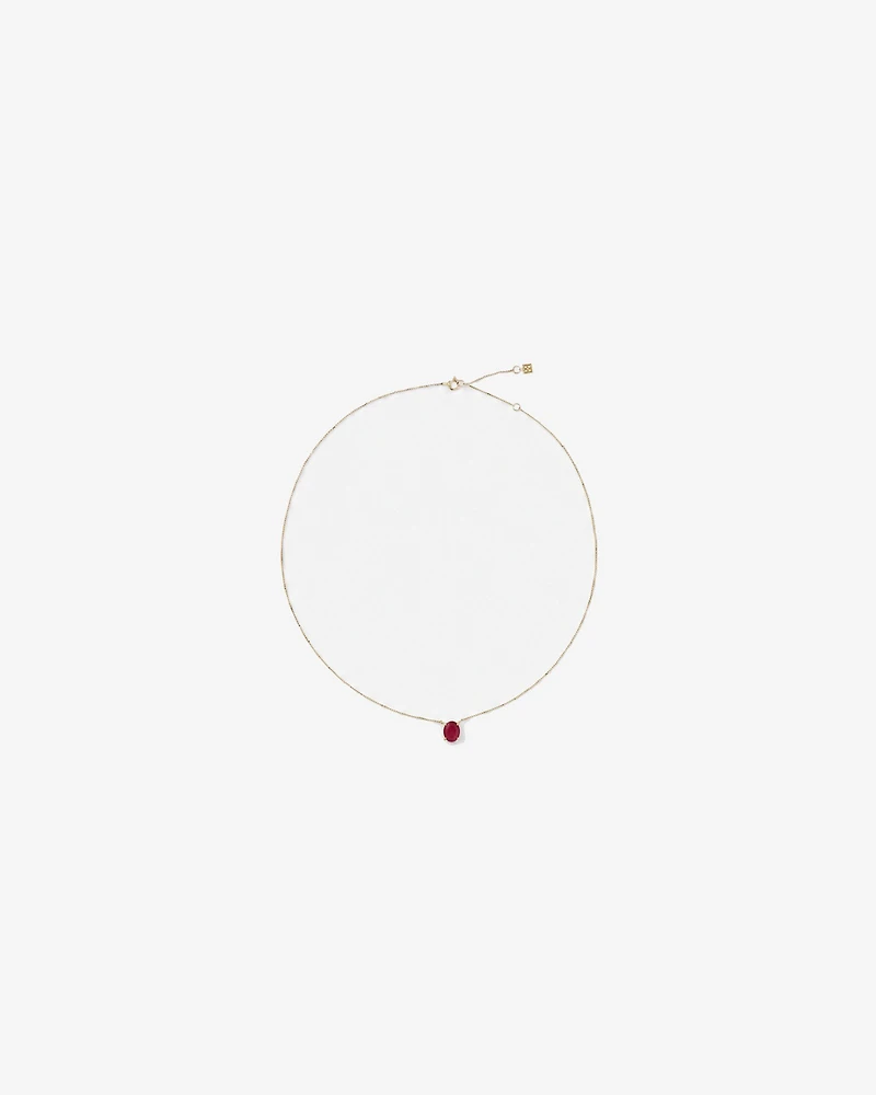 Collier ovale est-ouest Rubis en or jaune 10 ct