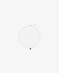 Collier ovale est-ouest Rubis en or jaune 10 ct