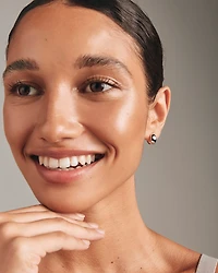 Anneaux courts polis en argent sterling