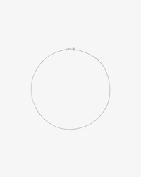 50cm (17") 1.05mm Width Solid Diamond Cut Curb Chain in 10kt White Gold