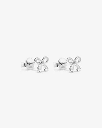 Cubic Zirconia Bow Stud Earrings in Sterling Silver