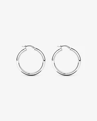 Large Half Round Hoop Earrings in Sterling Silver