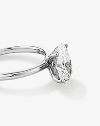 2,00 Carats Poids Total Bague De Fiançailles Solitaire En Diamant Cultivé Laboratoire Coupe Ovale, Or Blanc 14 Ct