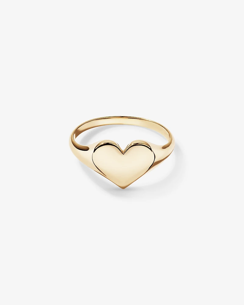 Heart Signet Ring in 10kt Yellow Gold
