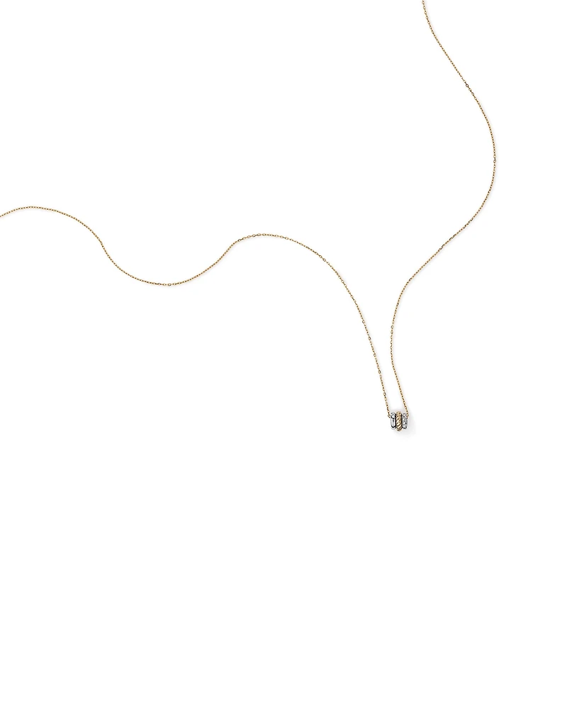 Collier en argent sterling et or jaune 10 K avec diamants totalisant 0,09 ct