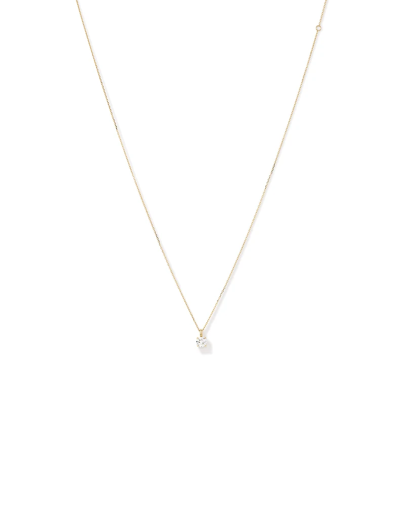 0.50 Carat TW Laboratory-Grown Diamond Solitaire Pendant in 14kt Yellow Gold