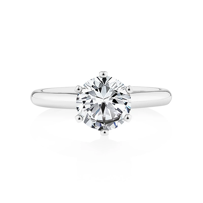 Certified Solitaire Engagement Ring with a 1.50 Carat TW Diamond in 18kt White Gold