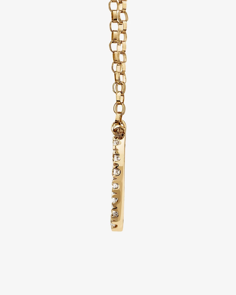 "D" Initial Necklace with 0.10 Carat TW of Diamonds in 10kt Yellow Gold