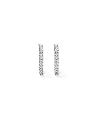 Half Hoop Stud Earrings with Cubic Zirconia in Sterling Silver