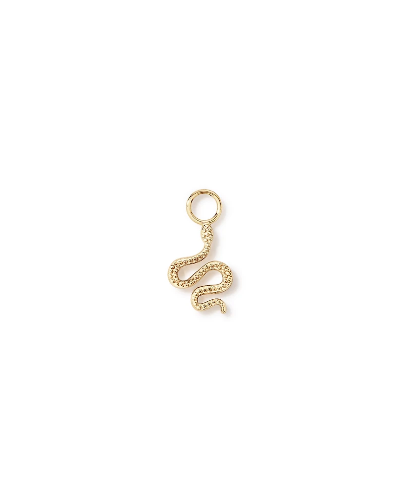 Snake Single Earring Charm in 10kt Yellow Gold