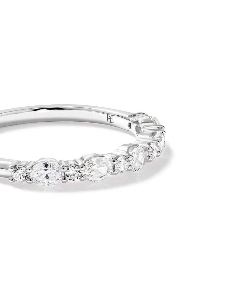 0.44 Carat TW Diamond Wedding Ring in 14kt White Gold