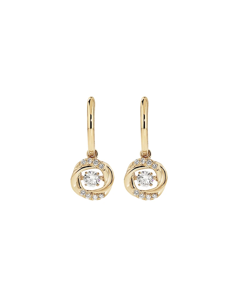 Lume Lab Swirl Huggie Earrings with 0.60 Carat TW of Laboratory-Grown Diamonds in 10kt Yellow Gold