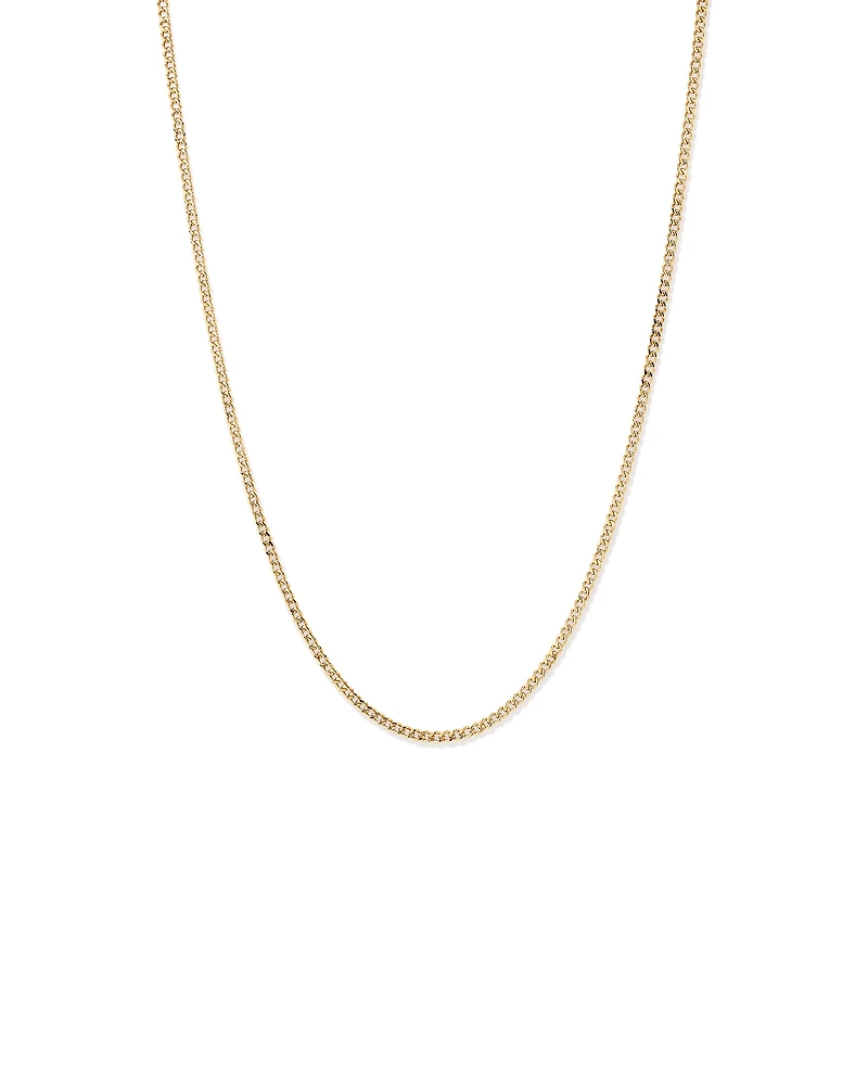 50cm (20") 2.95mm Width Semi Solid Diamond Cut Curb Chain in 10kt Yellow Gold