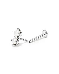 Boucle d'oreille hélix deux pierres en perles de culture d'eau douce et or blanc 10 carats