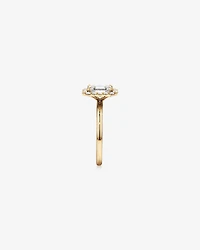 1.46 Carat TW Emerald Cut Laboratory-Grown Diamond Halo Engagement Ring in 14kt Yellow and White Gold