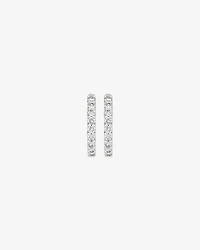 Boucles d’oreilles créoles en diamant cultivées en laboratoire TW de 1,00 carat serties en or blanc 10 carats