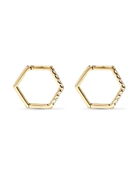 Diamond Angled Hoop Earrings in 10kt Gold