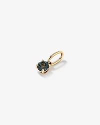 Round London Blue Topaz Birthstone Pendant in 10kt Yellow Gold